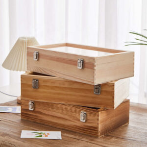 Wooden Display Box With Glass Lid 2