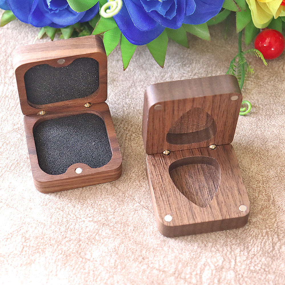 Walnut Guitar Pick Organizer Box