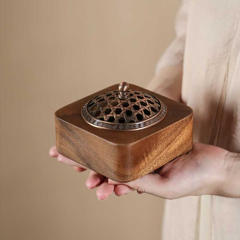 Wood Empty Incense Stick Burner Storage Boxes,square shape of wood incense box,Bamboo Incense Burner box (5)