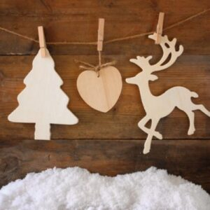 wooden christmas baubles