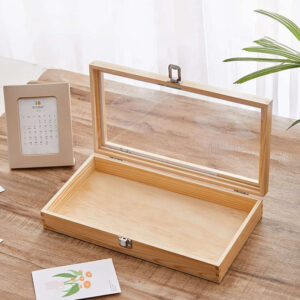 Wooden Display Box With Glass Lid 1