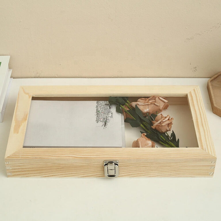 wooden box with acrylic hinged sliding lid 2