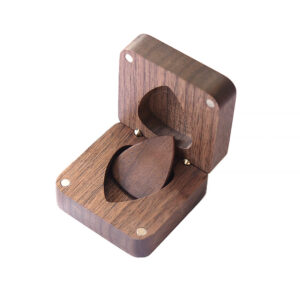 Solid Walnut Guitar Pick Organizer Box - Wooden Storage Case & Gift Packaging for Music Lovers