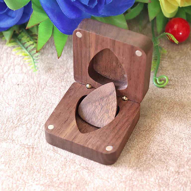Walnut Guitar Pick Organizer Box