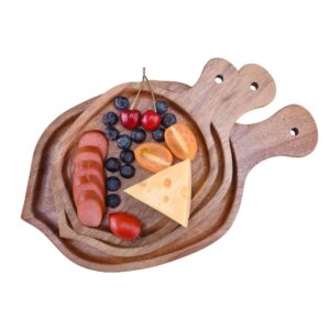 Japanese Style Rectangular Acacia Wood Serving Tray, Multi-Purpose Wooden Tray for Tea, Cake, Bread, Home Decor & Customization