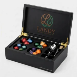 Wooden Coffee Capsule Organizer - Landy Luxury Black Matte View