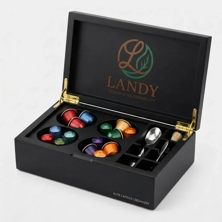 Wooden Coffee Capsule Organizer - Landy Luxury Black Matte View