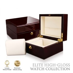 Landy Luxury Wooden Watch Box - High-Gloss Single Watch Display Case